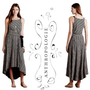 Anthropologie Salsola Dress by Maeve Black & White Stripe Hi-Lo Sz Small